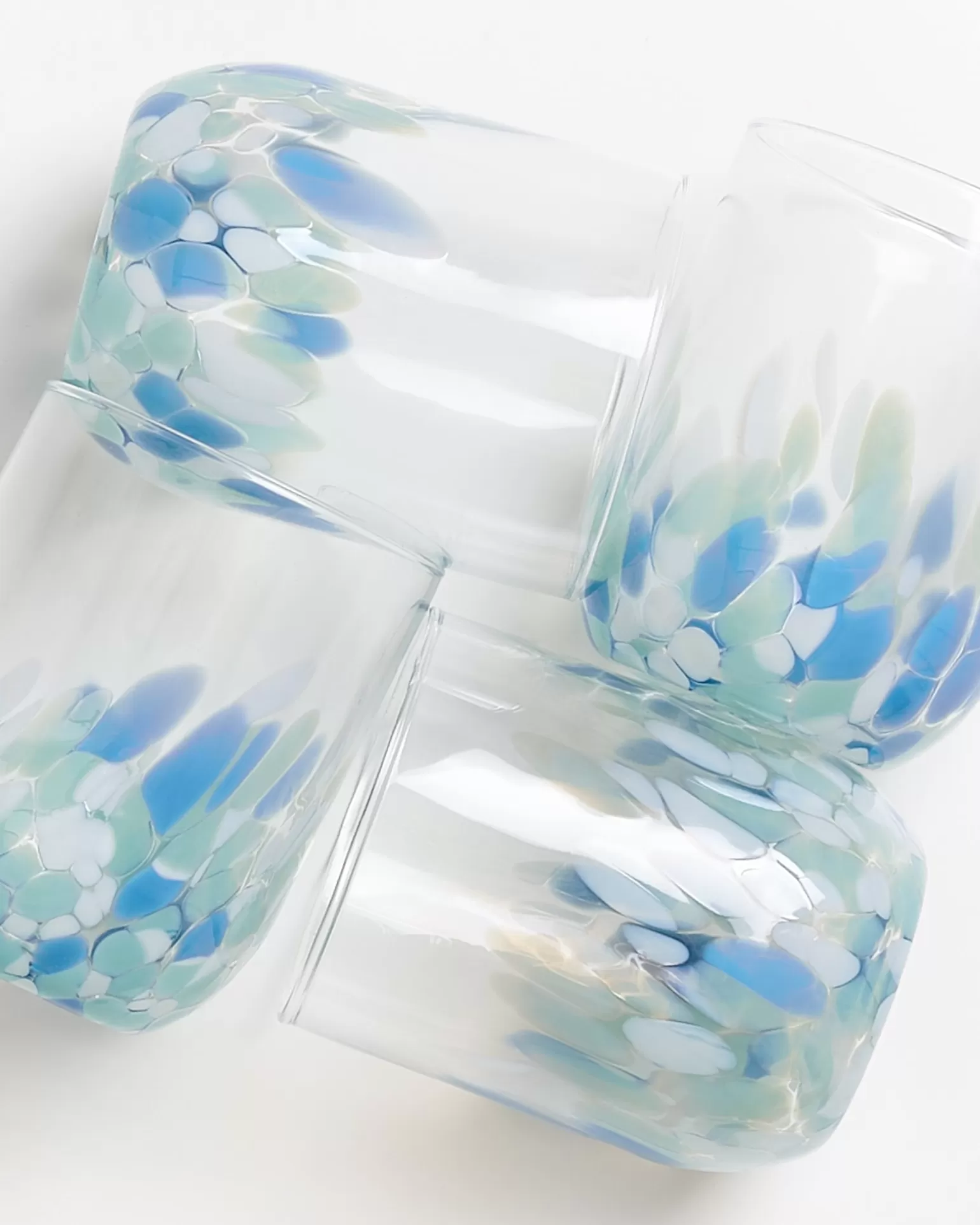 alegria_set_of__glass_large_drops_blue_white_3-1.webp Online Motel a Miio Alegria Set Of 4 Glass Large drops blue white