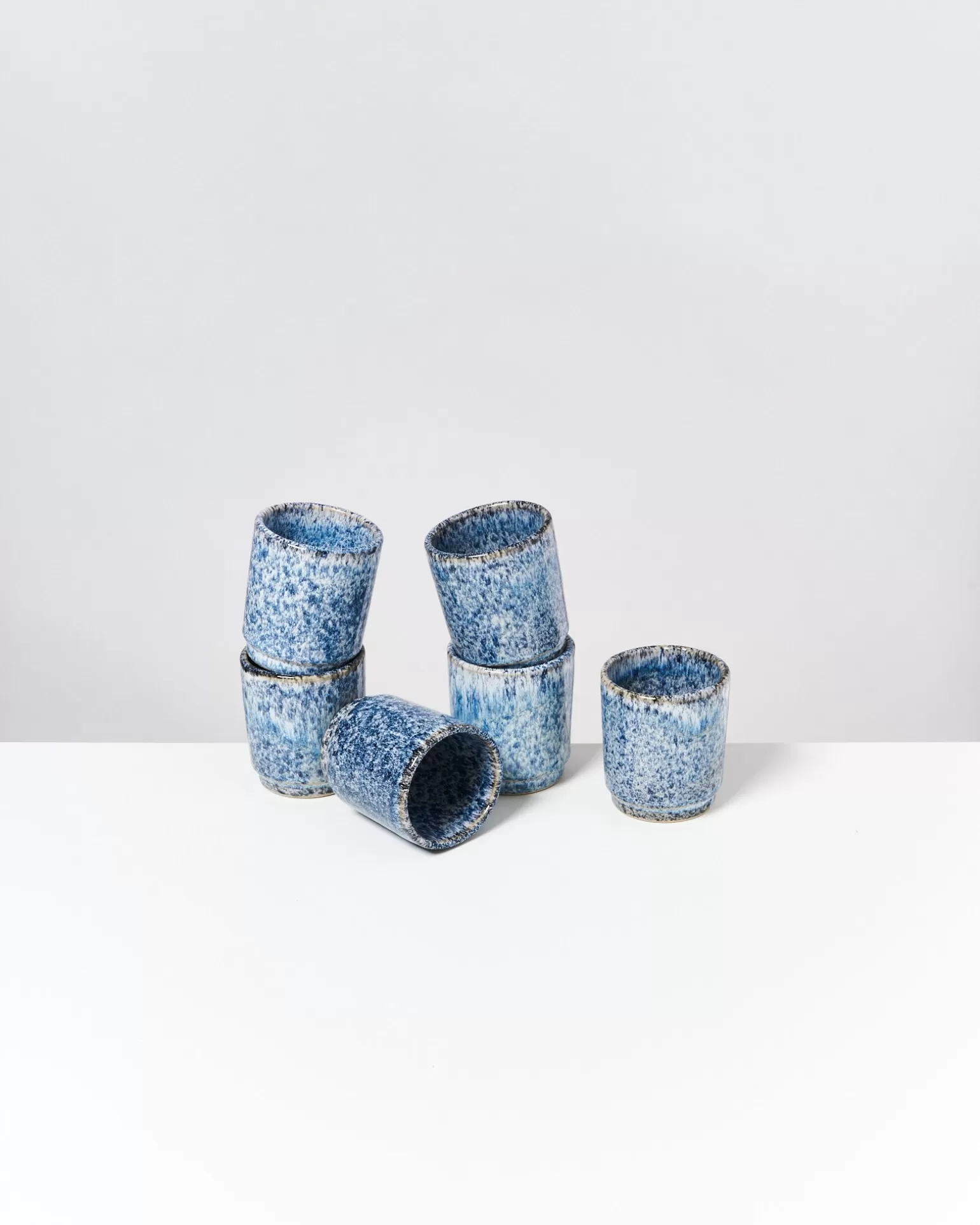 Hot Motel a Miio Cordoama - Set Of 6 Cups Small Blue Speckled speckled blue
