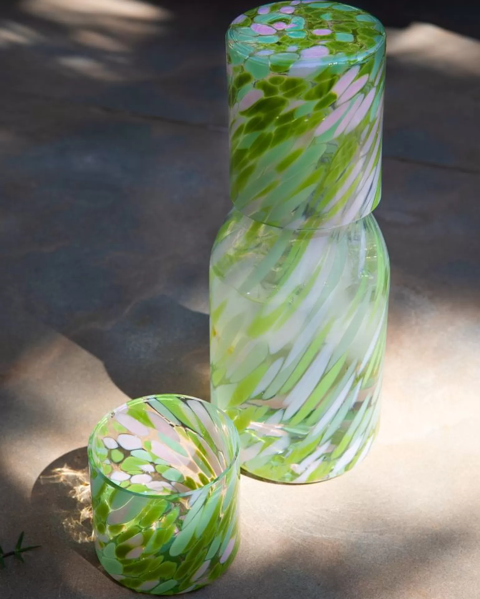 joia__glass_small_drops_green_pink_2.webp Clearance Motel a Miio Joia - Glass Small Drops Green Pink grün rosa